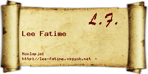 Lee Fatime névjegykártya